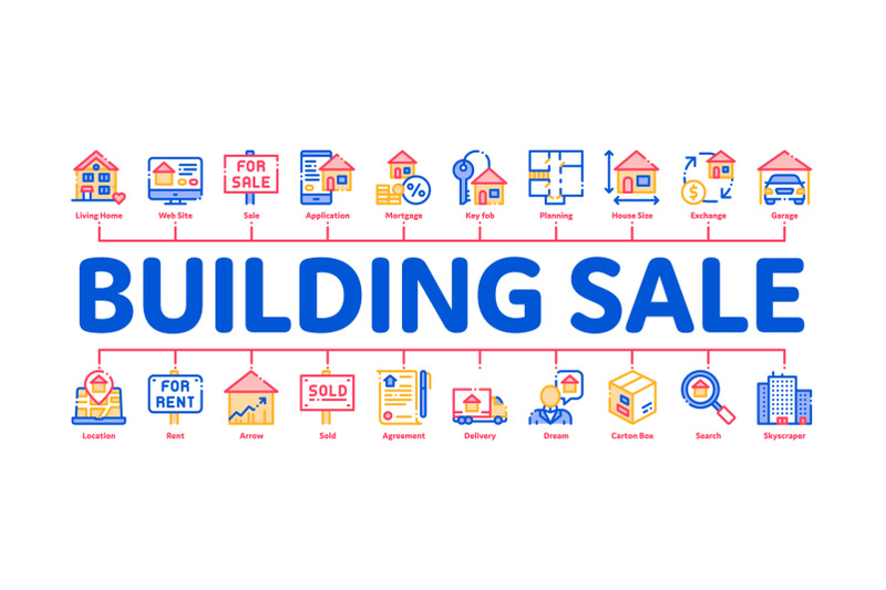 building-house-sale-minimal-infographic-banner-vector