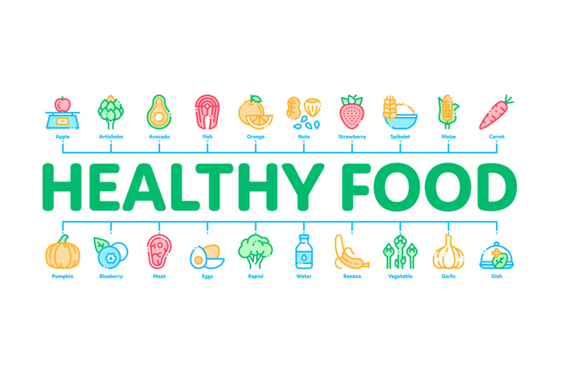 healthy-food-minimal-infographic-banner-vector