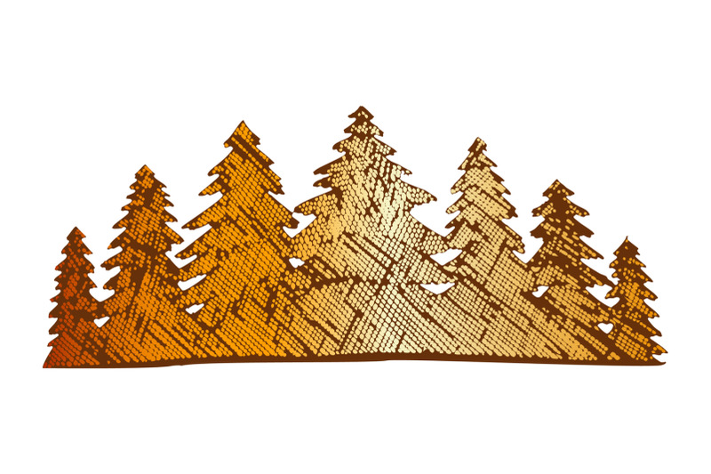 color-drawn-landscape-pinery-coniferous-forest-vector