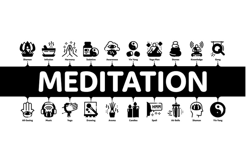 meditation-practice-minimal-infographic-banner-vector