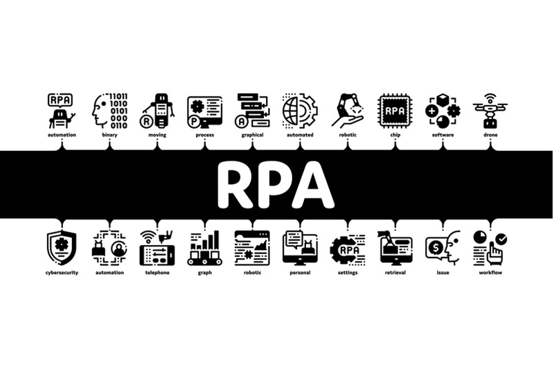 rpa-robotic-process-automation-minimal-infographic-banner-vector