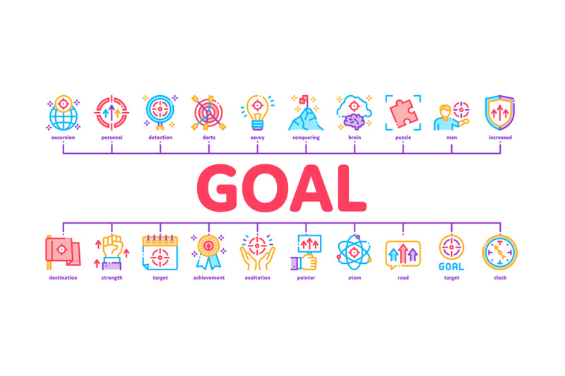 goal-target-purpose-minimal-infographic-banner-vector