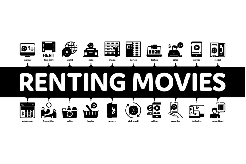 renting-movies-service-minimal-infographic-banner-vector