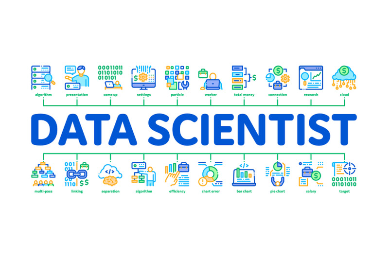 data-scientist-worker-minimal-infographic-banner-vector