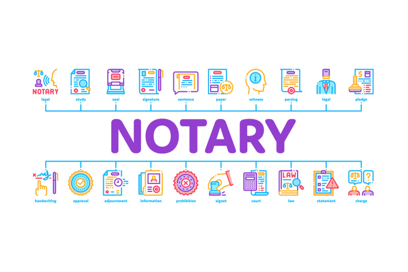 notary-service-agency-minimal-infographic-banner-vector