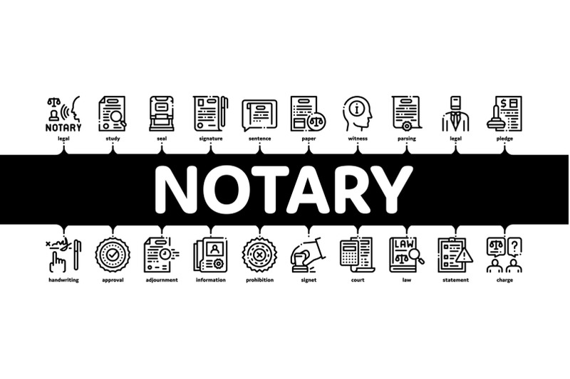 notary-service-agency-minimal-infographic-banner-vector
