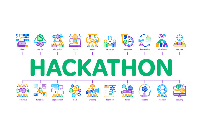 hackathon-development-minimal-infographic-banner-vector