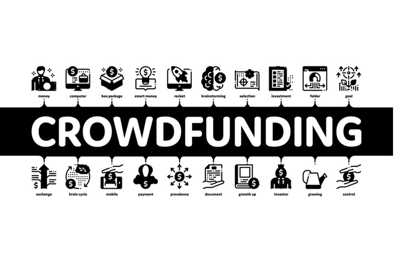 crowdfunding-business-minimal-infographic-banner-vector