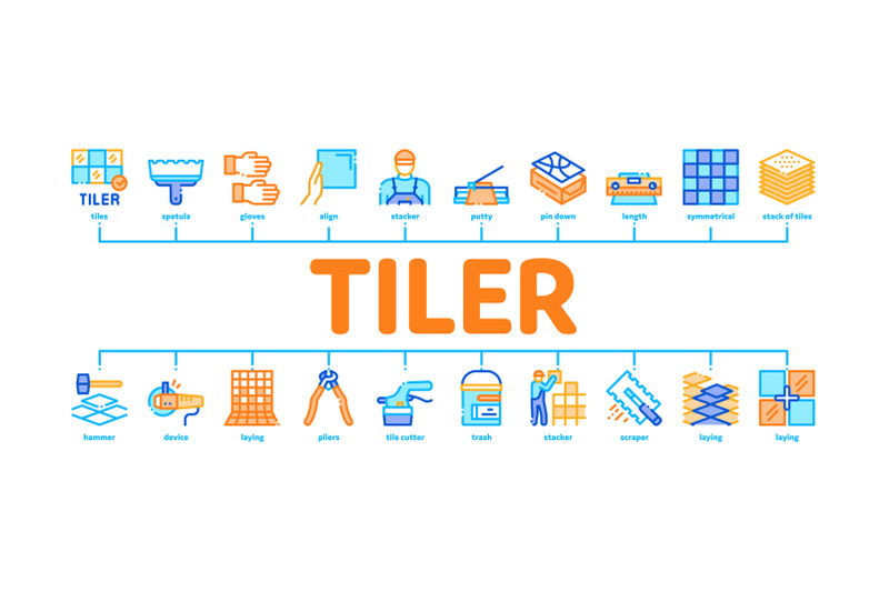 tiler-work-minimal-infographic-banner-vector