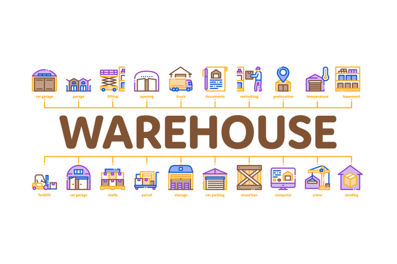 warehouse-and-storage-minimal-infographic-banner-vector