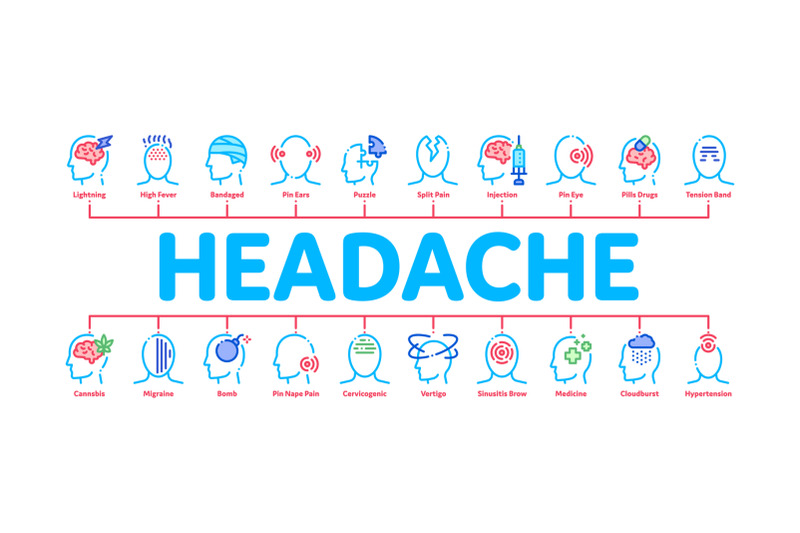 headache-minimal-infographic-banner-vector