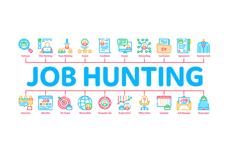 job-hunting-minimal-infographic-banner-vector