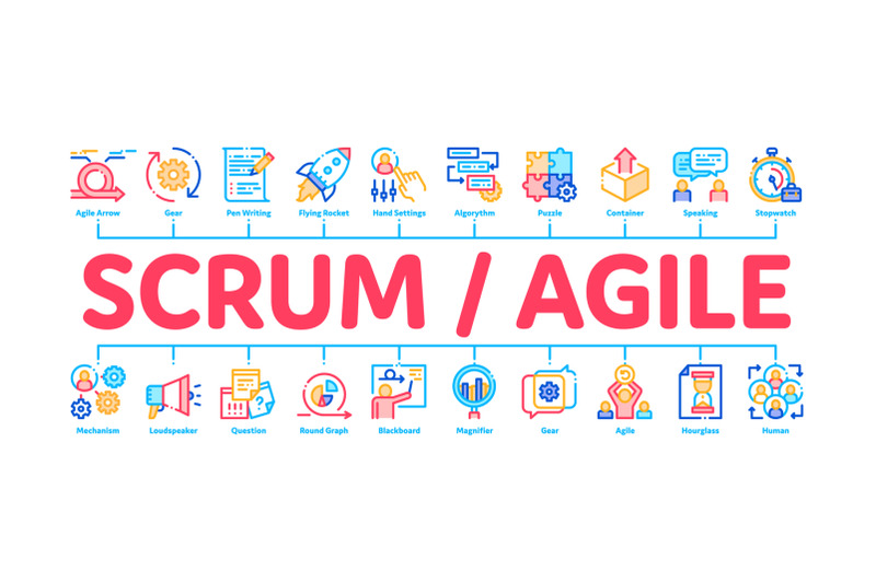 scrum-agile-minimal-infographic-banner-vector