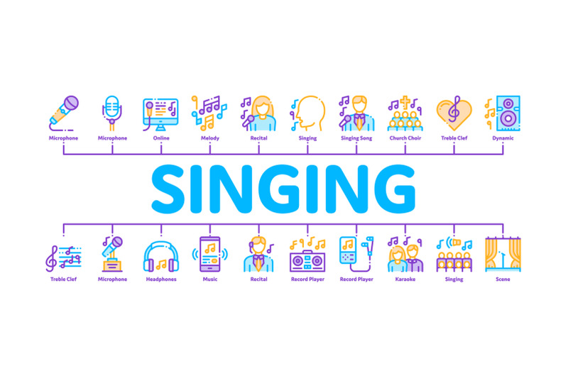 singing-song-minimal-infographic-banner-vector
