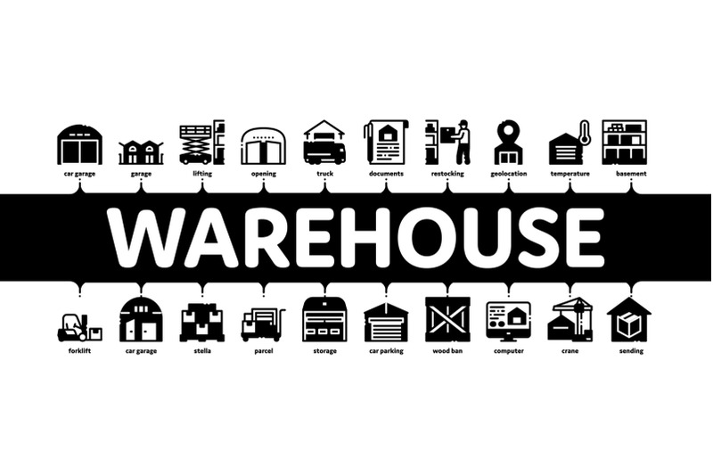 warehouse-and-storage-minimal-infographic-banner-vector