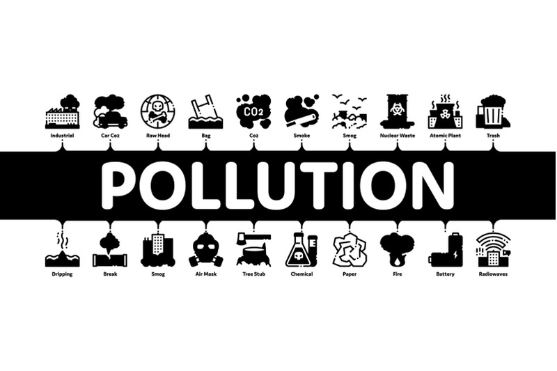 pollution-of-nature-minimal-infographic-banner-vector