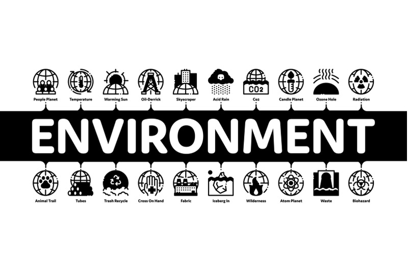 environmental-problems-minimal-infographic-banner-vector