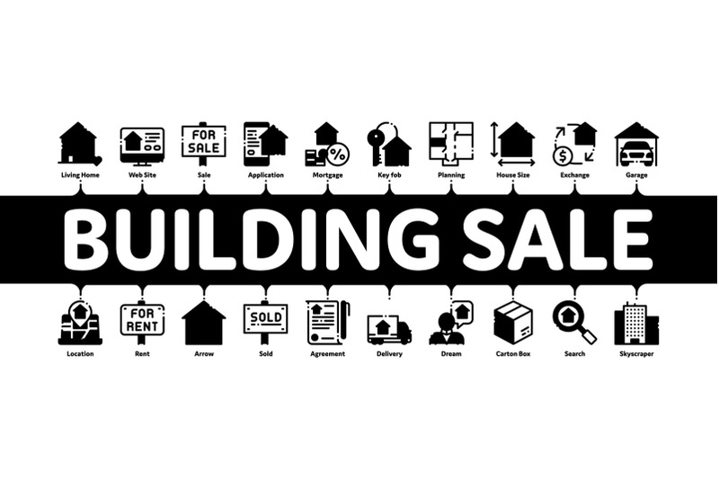 building-house-sale-minimal-infographic-banner-vector