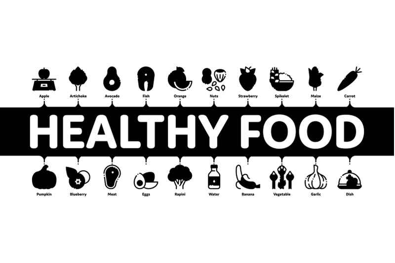 healthy-food-minimal-infographic-banner-vector