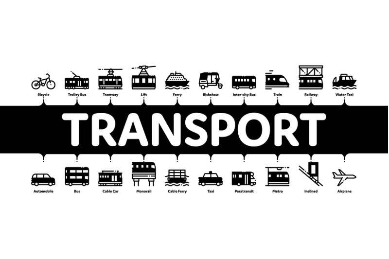 public-transport-minimal-infographic-banner-vector