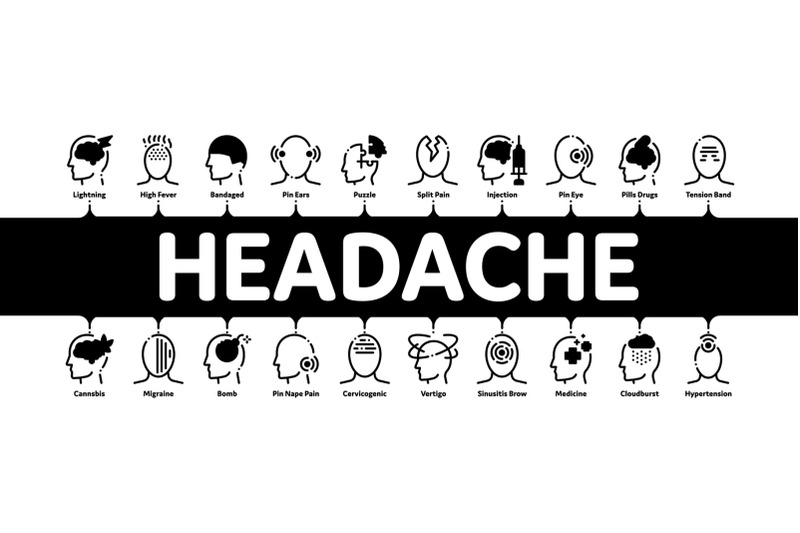 headache-minimal-infographic-banner-vector
