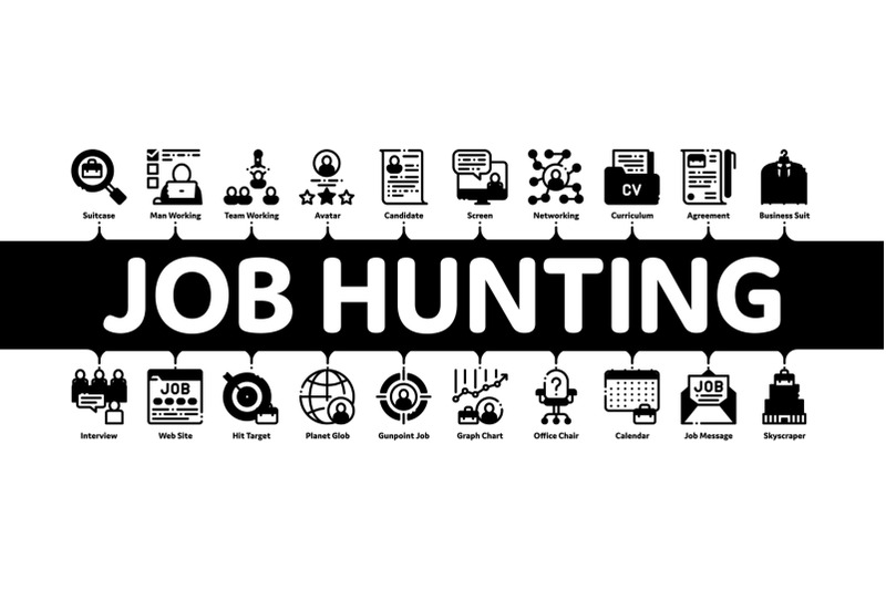 job-hunting-minimal-infographic-banner-vector