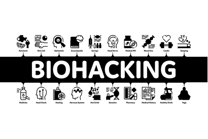 biohacking-minimal-infographic-banner-vector