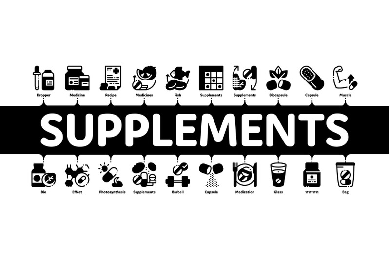 supplements-minimal-infographic-banner-vector