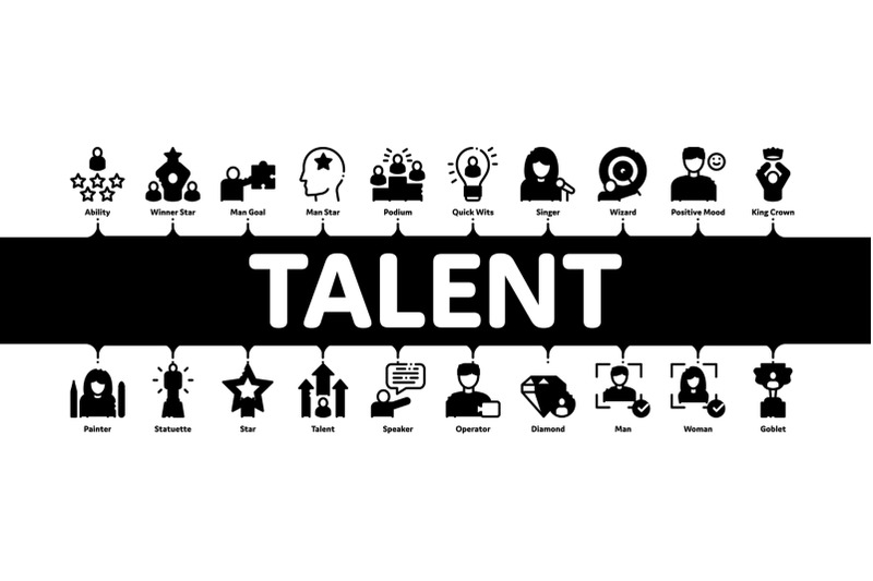 human-talent-minimal-infographic-banner-vector