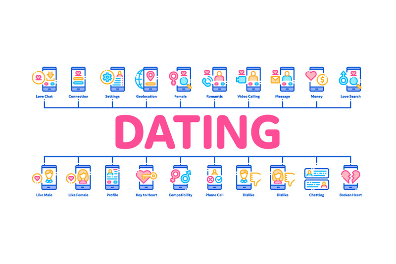 dating-app-minimal-infographic-banner-vector