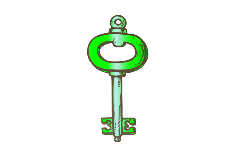 key-in-heart-form-safety-element-color-retro-vector