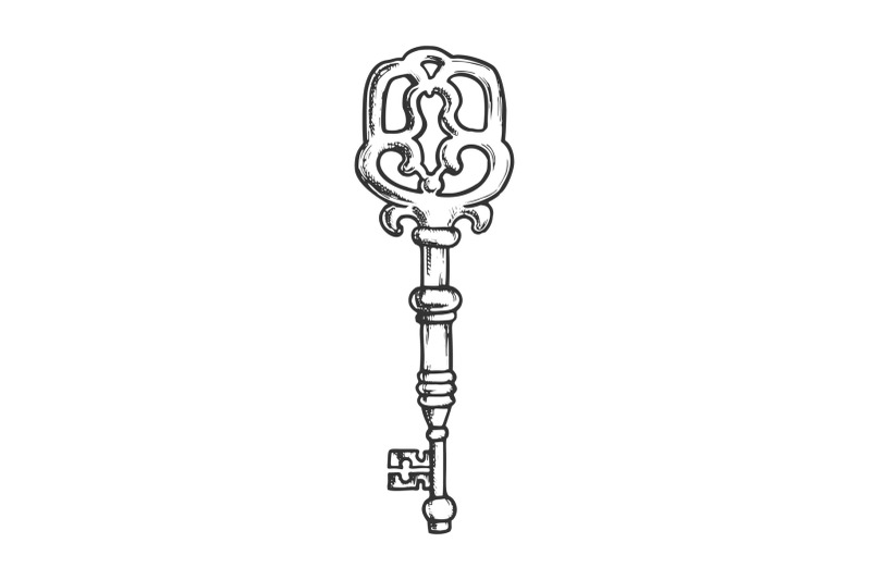 vintage-key-filigree-medieval-monochrome-vector
