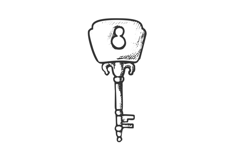 key-antique-decorative-design-monochrome-vector