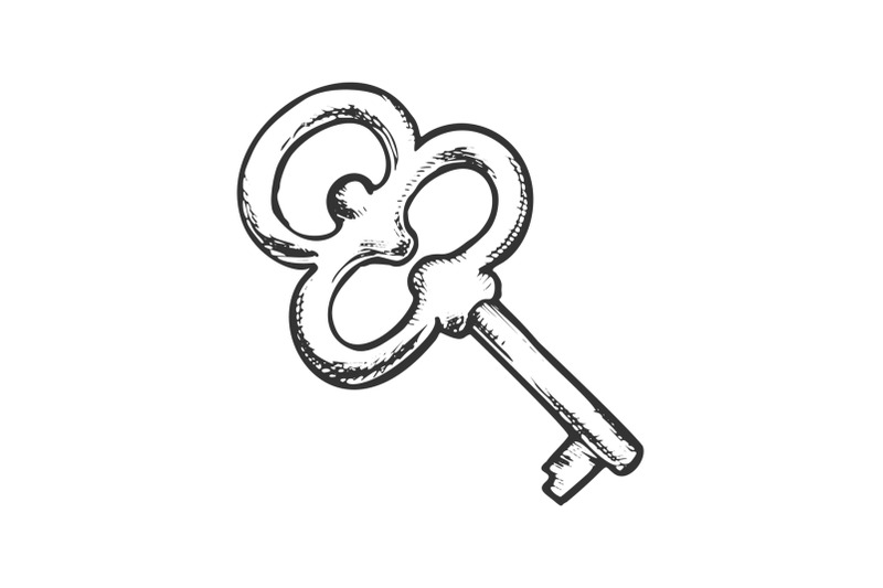 key-filigree-old-design-antique-monochrome-vector