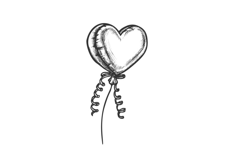 balloon-in-heart-form-decorative-gift-ink-vector