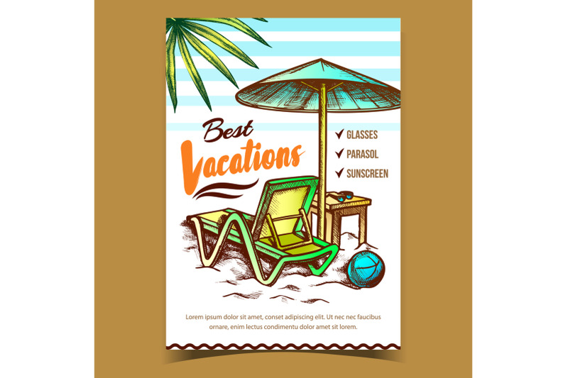 best-vacations-on-beach-advertising-poster-vector