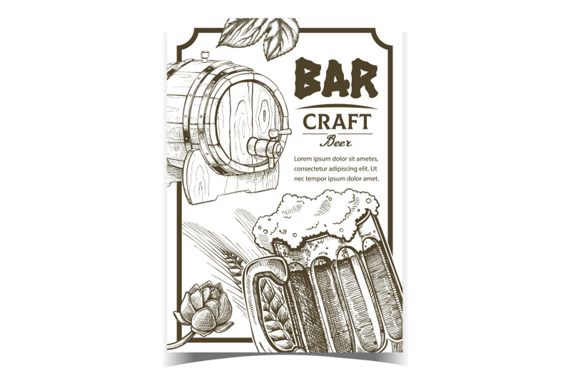 bar-brewed-craft-beer-advertising-banner-vector