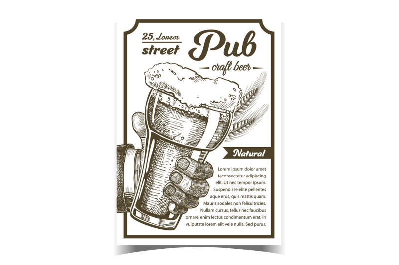 pub-natural-craft-beer-advertising-poster-vector