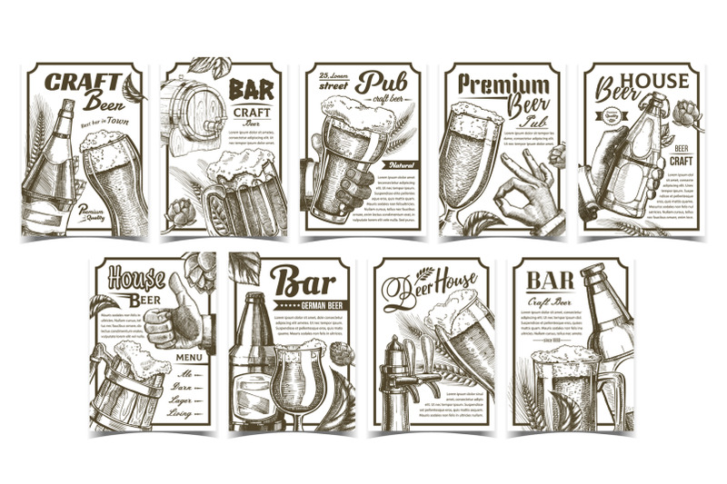 beer-pub-collection-advertising-posters-set-vector