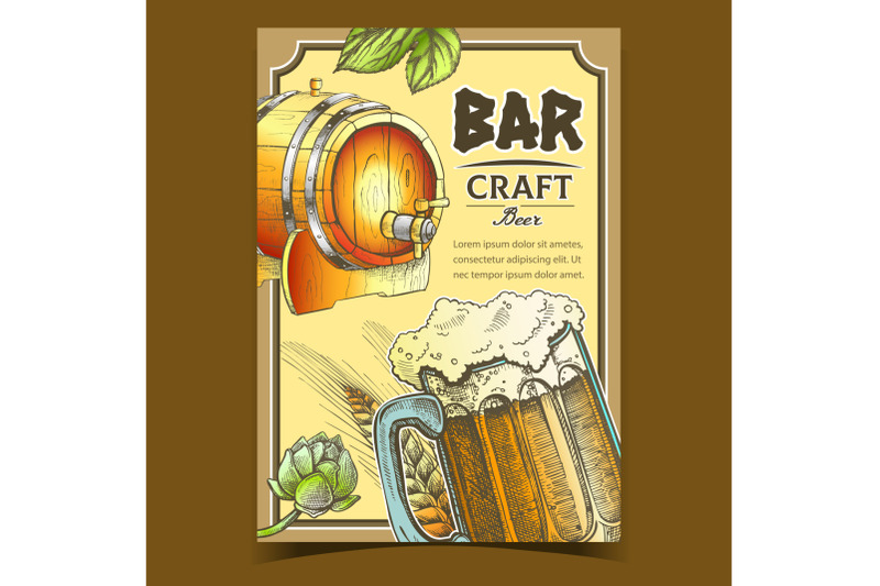 bar-brewed-craft-beer-advertising-banner-vector