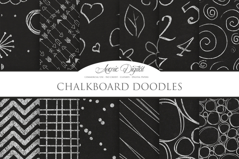 chalkboard-doodles-digital-paper
