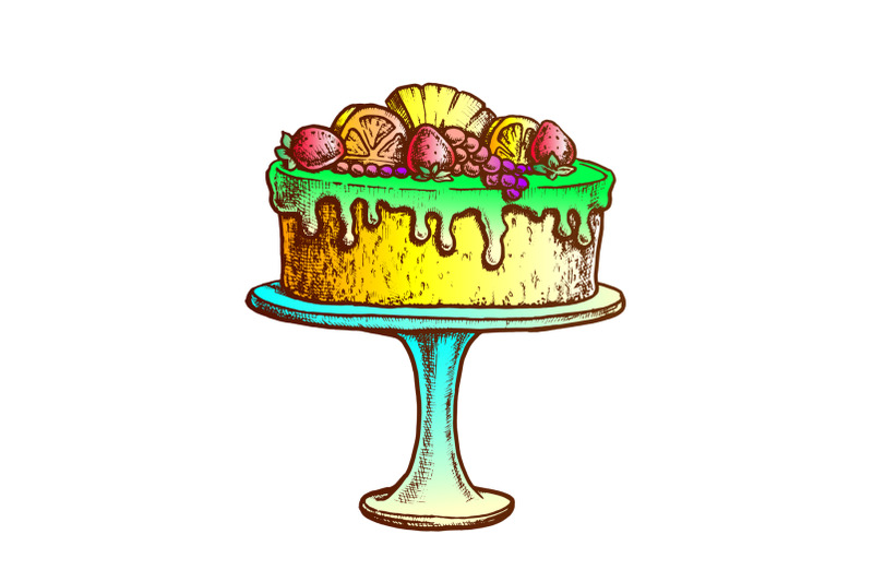 delicious-cake-decorated-with-fruits-ink-vector