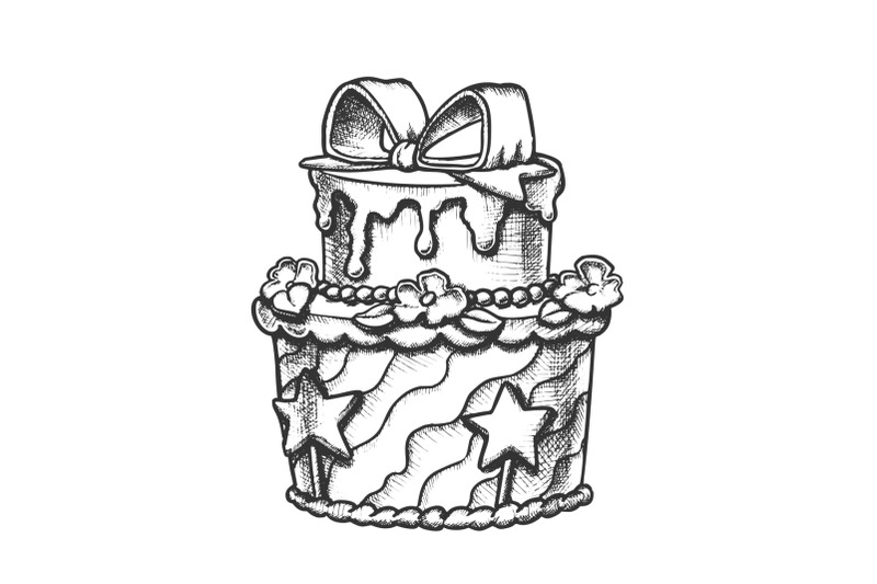 birthday-cake-decorated-with-bow-retro-vector