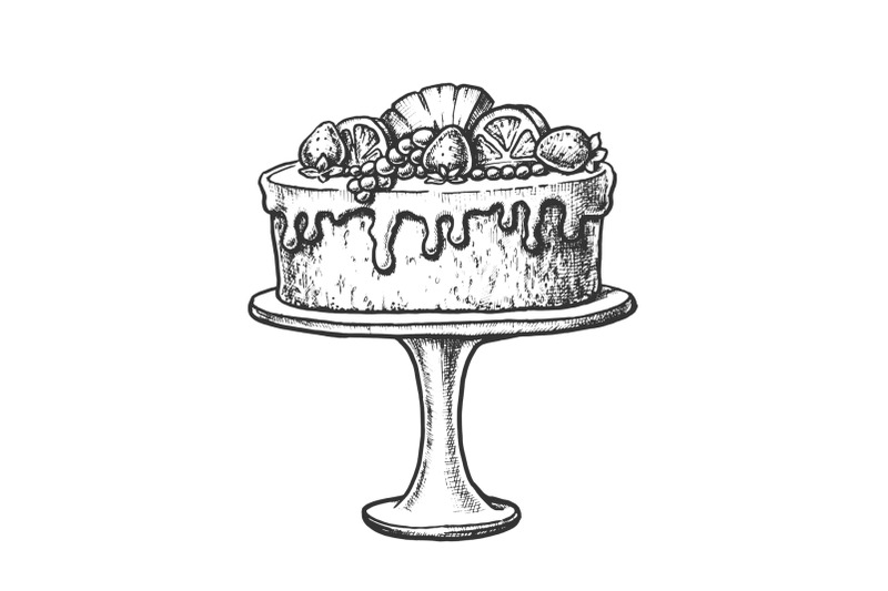 delicious-cake-decorated-with-fruits-ink-vector