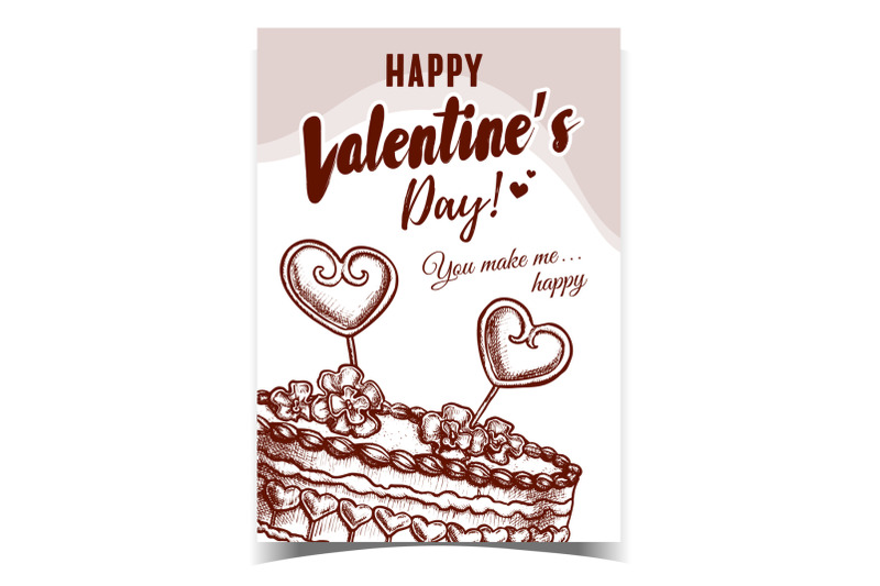 cake-decorated-hearts-and-flowers-poster-vector