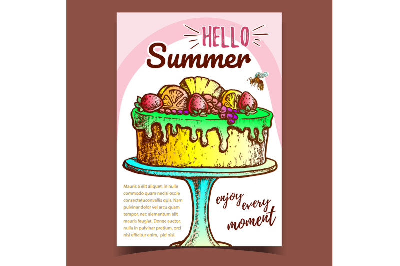 delicious-cake-decorated-with-fruits-poster-vector