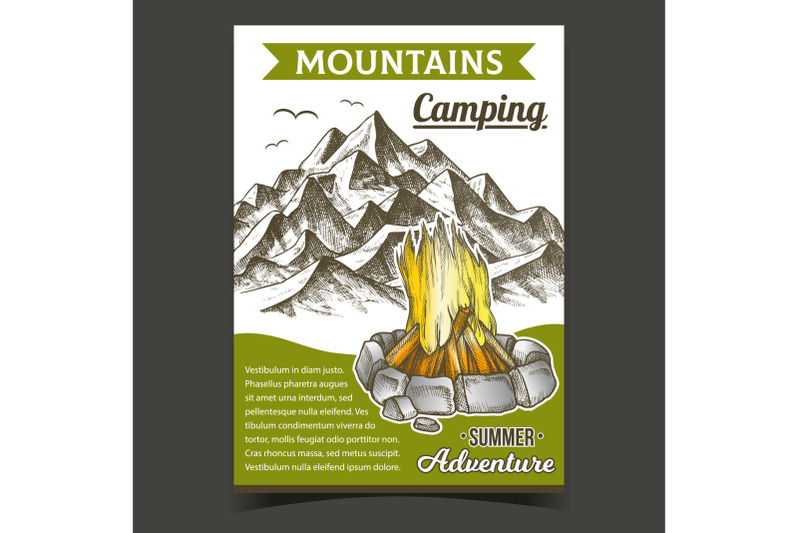 mountains-camping-fire-advertising-poster-vector