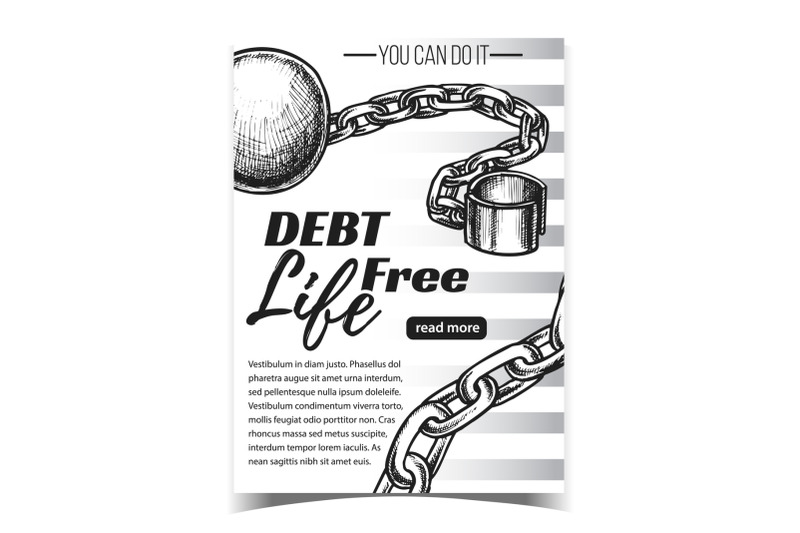 debt-free-life-chain-on-advertising-banner-vector