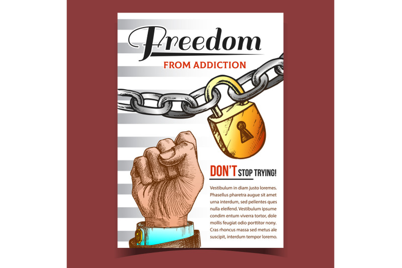 freedom-from-addiction-advertising-poster-vector