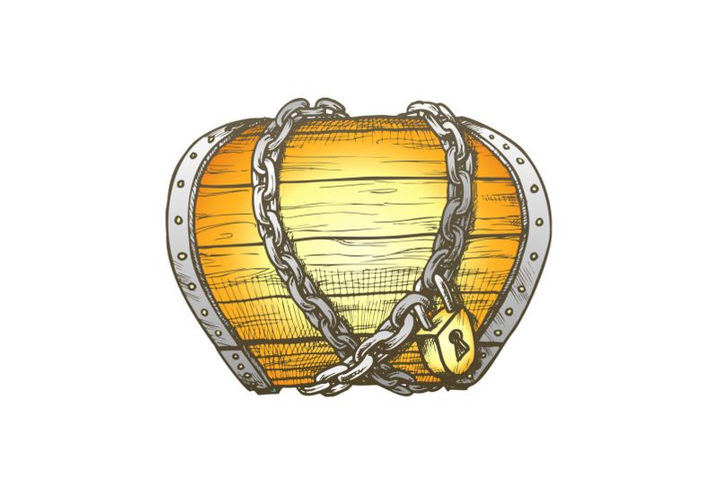 treasure-chest-chain-shrouded-color-vector
